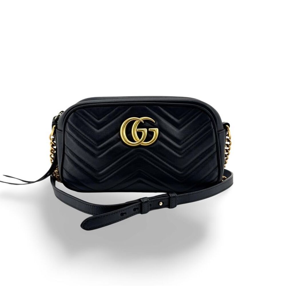Gucci Gg Marmont Matelasse Leather Black Leather Shoulder Bag Bag